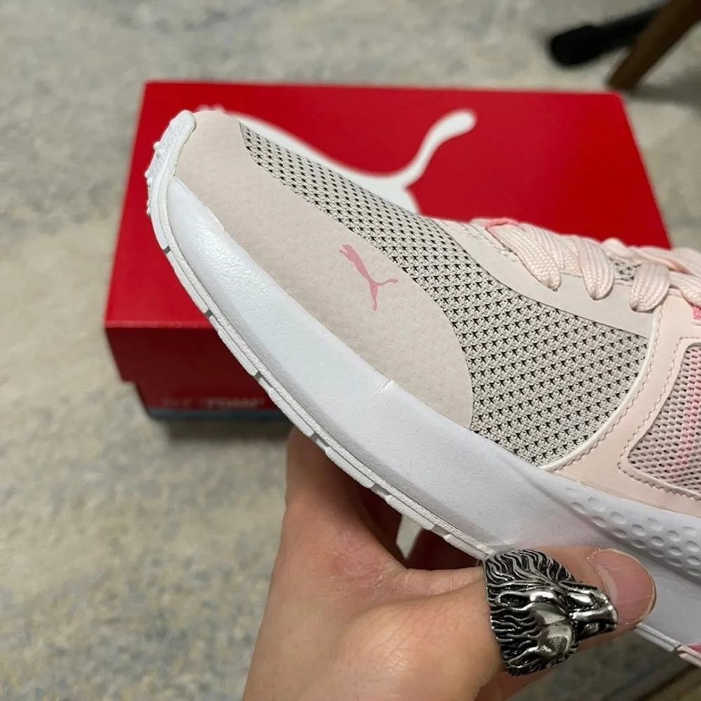 NIB Junior Size 6.5C Puma Anzarun Knit JR Softfoam Sneakers In Rosewater-Peony - Picture 8 of 12